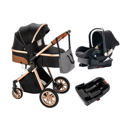 3-in-1 Luxury Baby Stroller Car Seat Carrier with a base