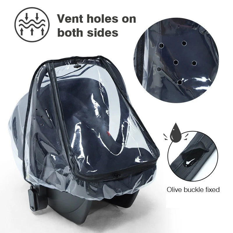 Baby Safety Seat Rain Cover - Clear EVA