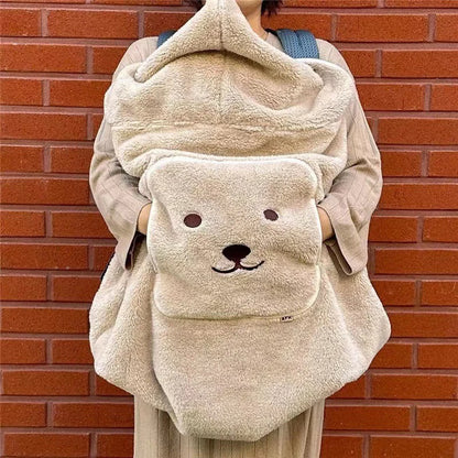 Cartoon Bear Plush Baby Blanket