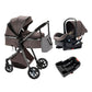 5-in-1 Luxury Baby Stroller Car Seat Carrier with a base